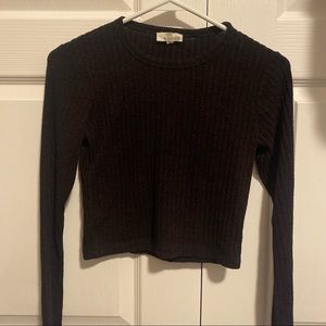 Aritzia Wilfred Free S Georgia Crop Top Sweater purple/black